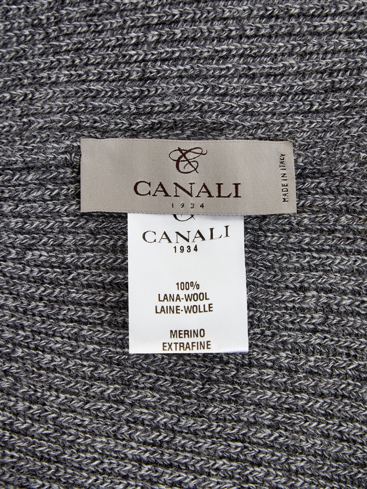 Шапка из меланжевой шерсти английской вязки CANALI, цвет серый, размер S;M;L - фото 4